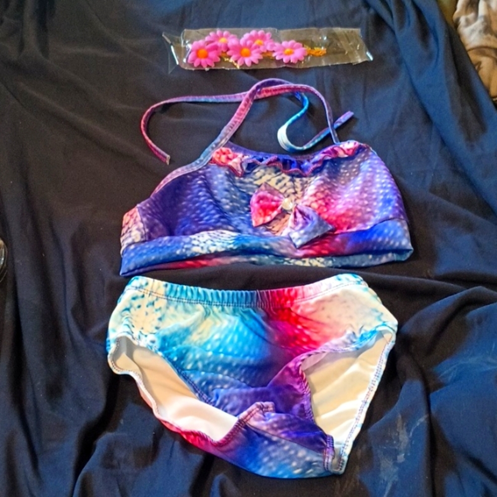 Mermaid Bathing suit with skirt Size 8-10 girls